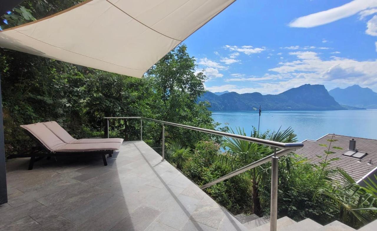Villa Bootsmann Mit Spektakulaerer Seesicht Nahe Badestrand Vitznau Dış mekan fotoğraf