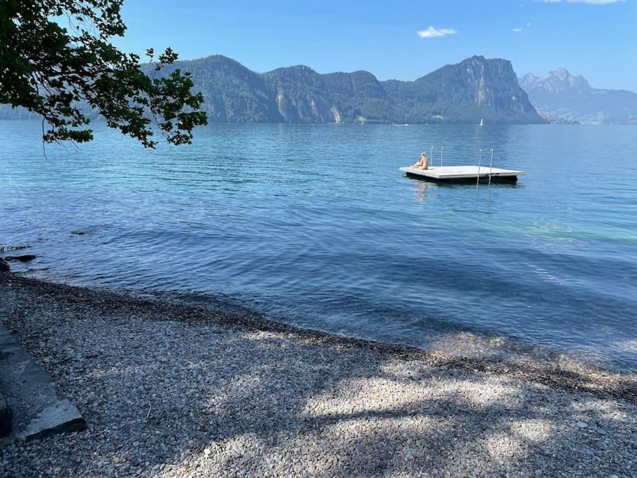 Villa Bootsmann Mit Spektakulaerer Seesicht Nahe Badestrand Vitznau Dış mekan fotoğraf